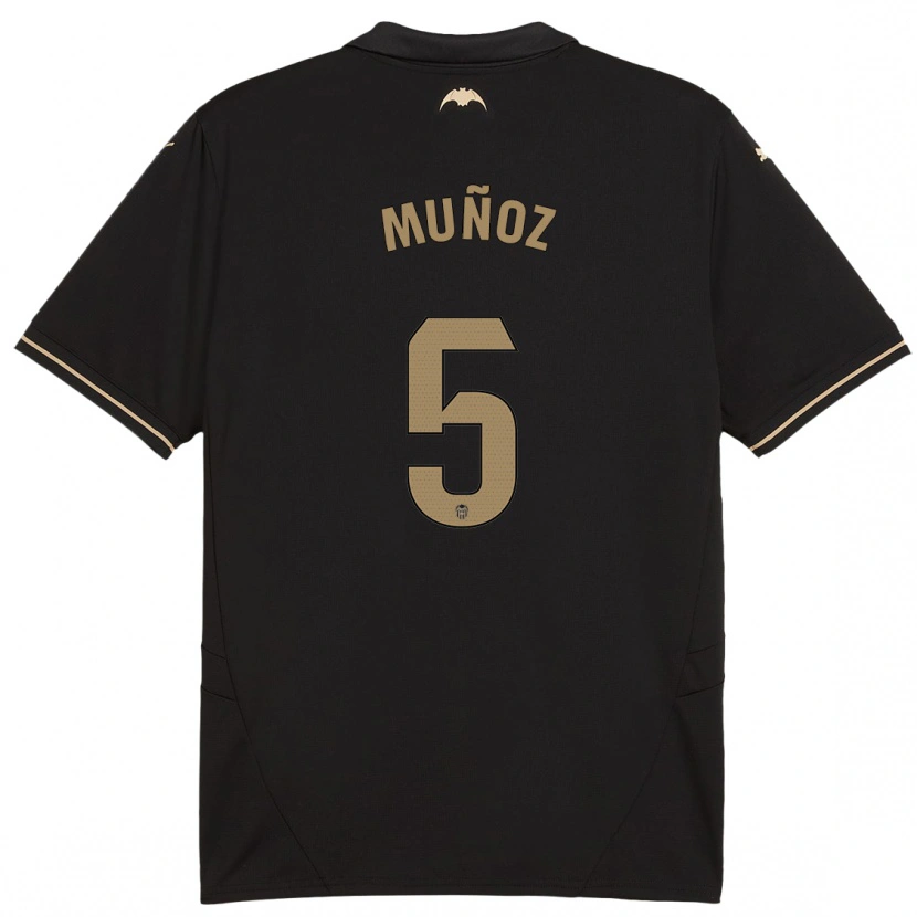 Danxen Børn Iván Muñoz #5 Sort Udebane Spillertrøjer 2024/25 Trøje T-Shirt