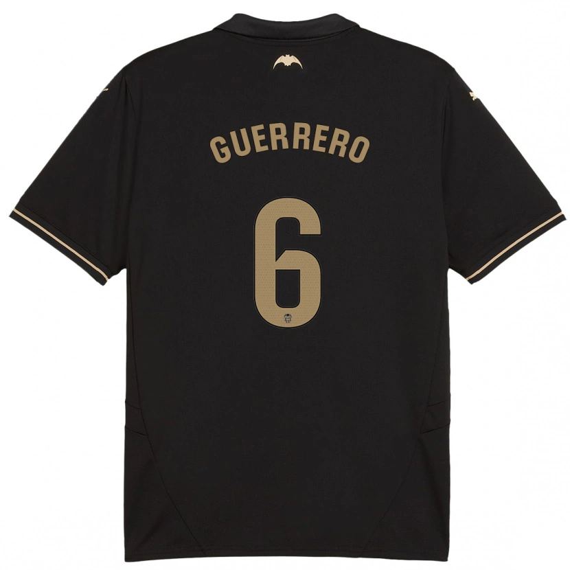 Danxen Børn Paula Guerrero #6 Sort Udebane Spillertrøjer 2024/25 Trøje T-Shirt