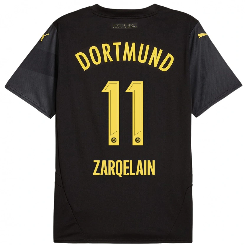 Danxen Børn Fadi Zarqelain #11 Sort Gul Udebane Spillertrøjer 2024/25 Trøje T-Shirt