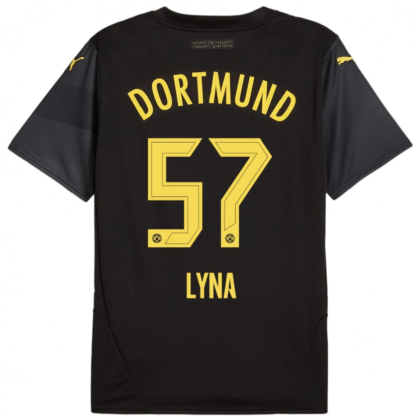 Danxen Børn Schwarz Lyna #57 Sort Gul Udebane Spillertrøjer 2024/25 Trøje T-Shirt