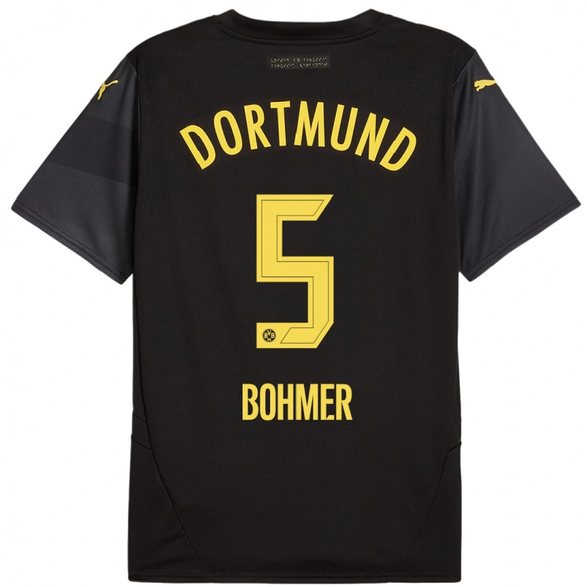 Danxen Børn Tim Bohmer #5 Sort Gul Udebane Spillertrøjer 2024/25 Trøje T-Shirt