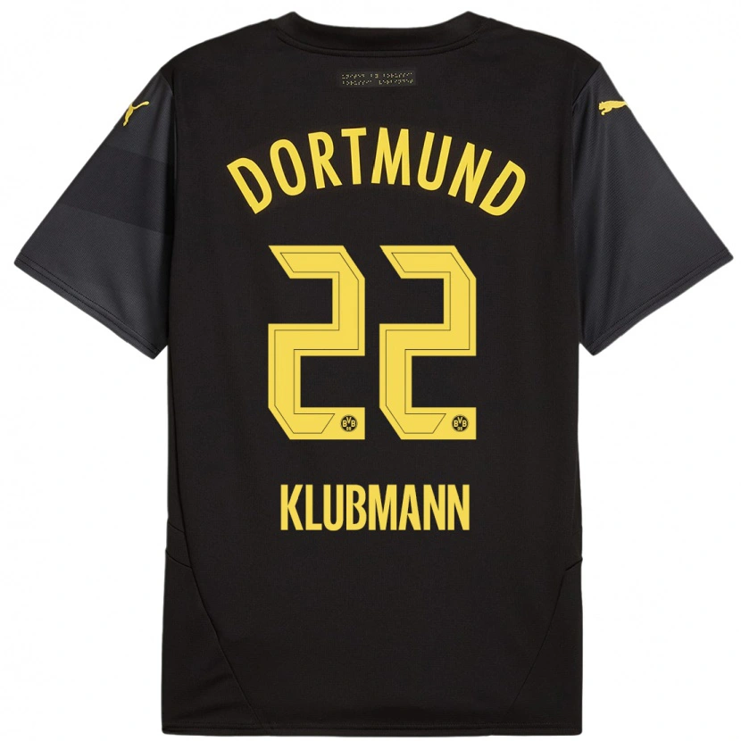 Danxen Børn Leon Klubmann #22 Sort Gul Udebane Spillertrøjer 2024/25 Trøje T-Shirt