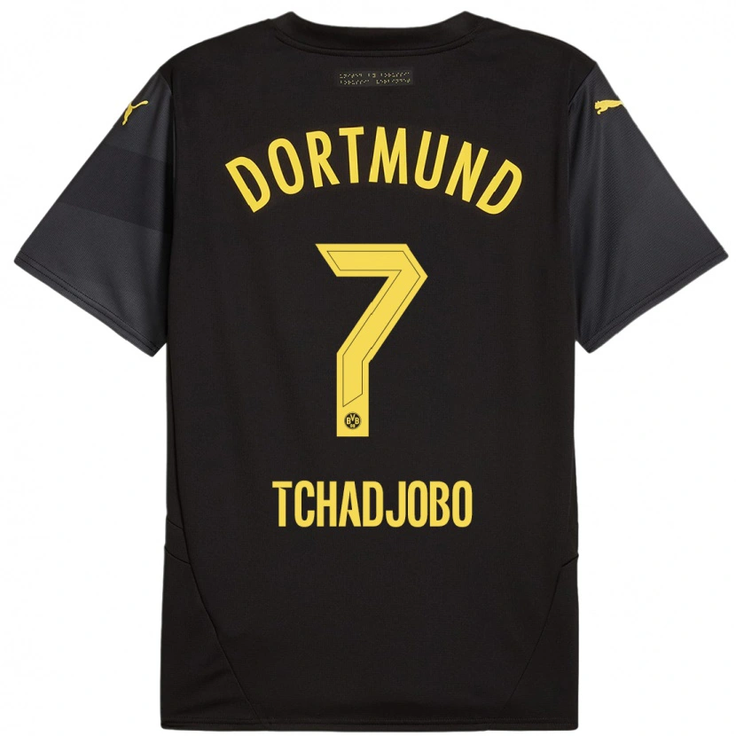 Danxen Børn Dia Tchadjobo #7 Sort Gul Udebane Spillertrøjer 2024/25 Trøje T-Shirt