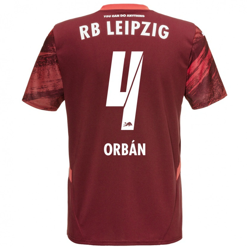 Danxen Børn Willi Orbán #4 Bourgogne Udebane Spillertrøjer 2024/25 Trøje T-Shirt