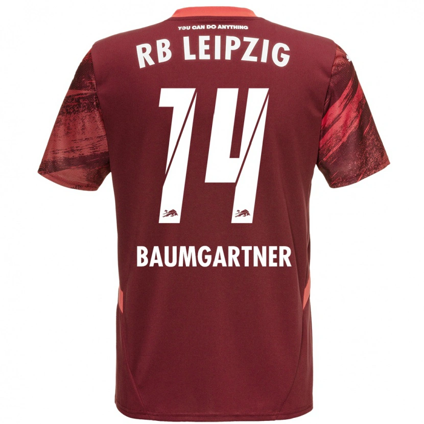 Danxen Børn Christoph Baumgartner #14 Bourgogne Udebane Spillertrøjer 2024/25 Trøje T-Shirt