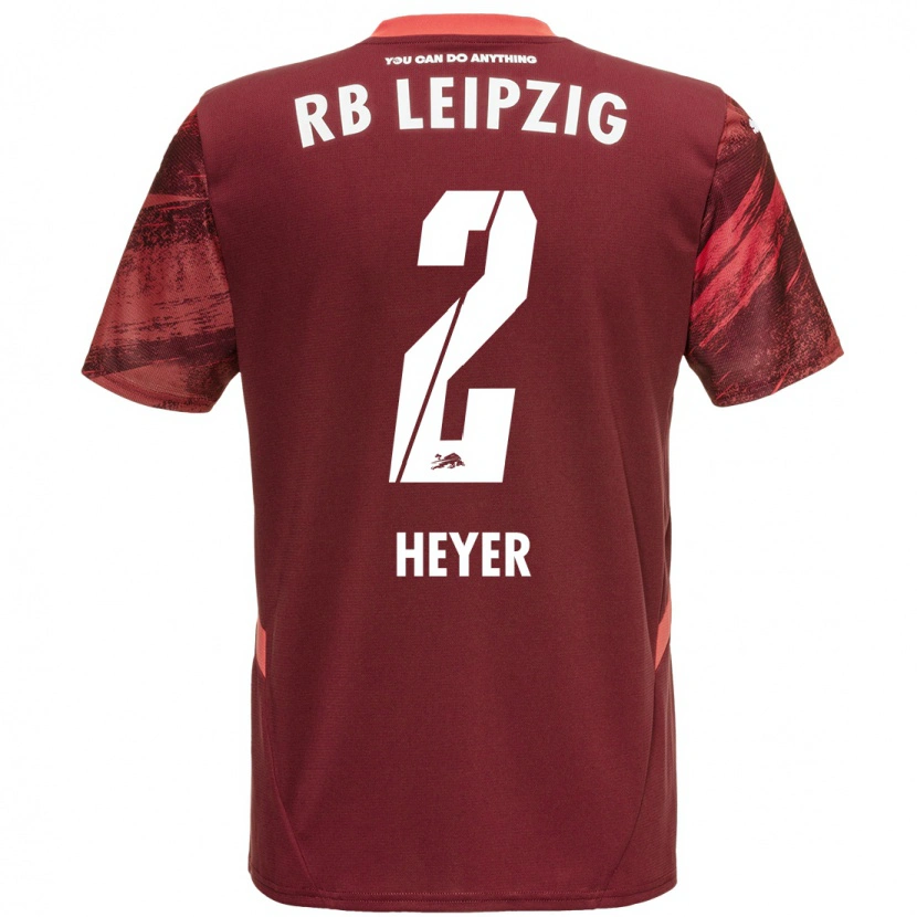 Danxen Børn Friedrich Heyer #2 Bourgogne Udebane Spillertrøjer 2024/25 Trøje T-Shirt