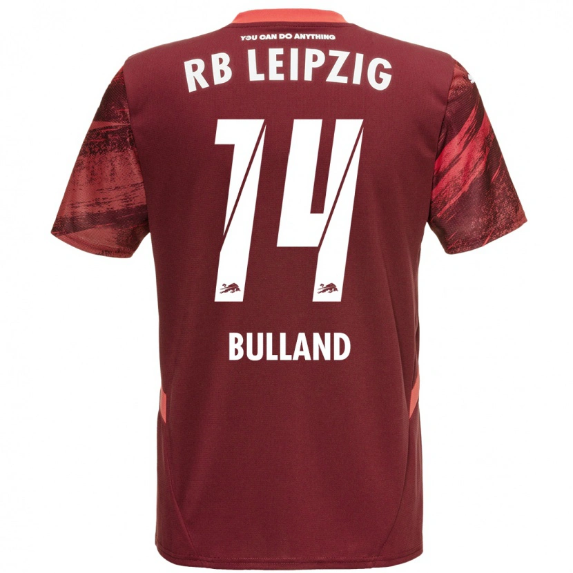 Danxen Børn Anton Bulland #14 Bourgogne Udebane Spillertrøjer 2024/25 Trøje T-Shirt