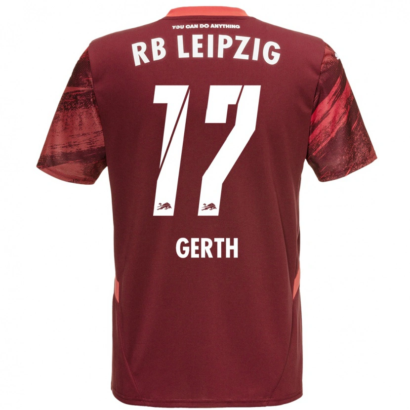 Danxen Børn Amos Gerth #17 Bourgogne Udebane Spillertrøjer 2024/25 Trøje T-Shirt