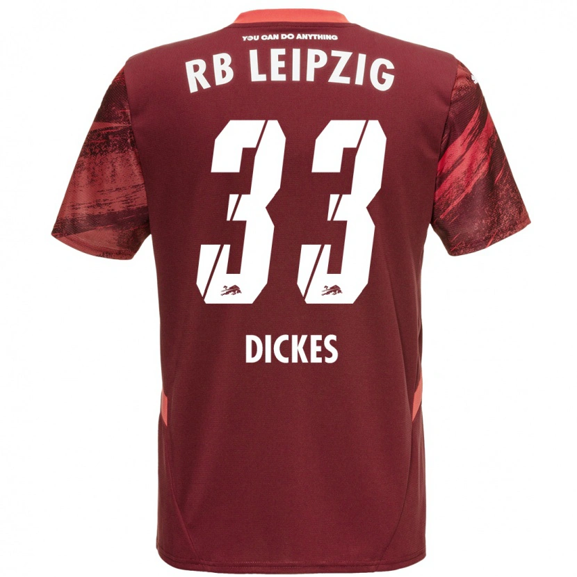 Danxen Børn Fernando Dickes #33 Bourgogne Udebane Spillertrøjer 2024/25 Trøje T-Shirt