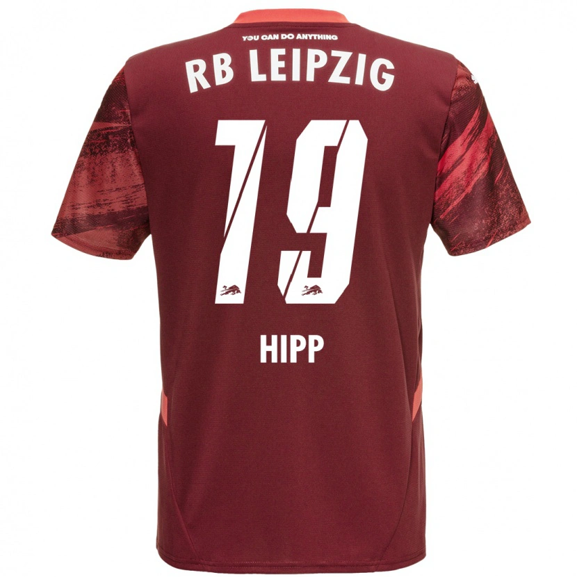 Danxen Børn Jenny Hipp #19 Bourgogne Udebane Spillertrøjer 2024/25 Trøje T-Shirt