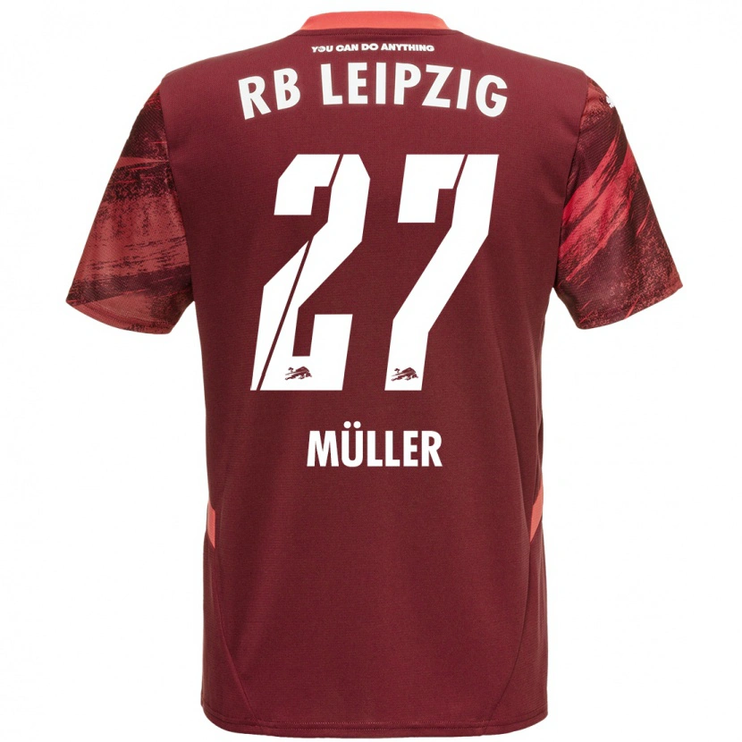 Danxen Børn Marlene Müller #27 Bourgogne Udebane Spillertrøjer 2024/25 Trøje T-Shirt