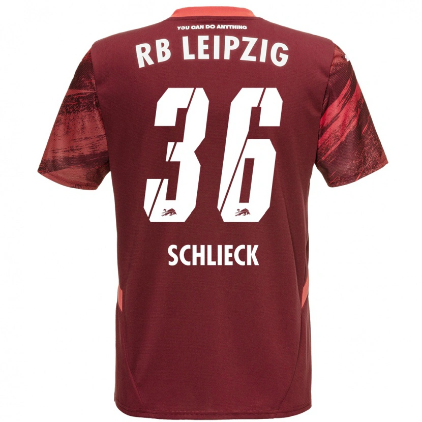Danxen Børn Timo Schlieck #36 Bourgogne Udebane Spillertrøjer 2024/25 Trøje T-Shirt