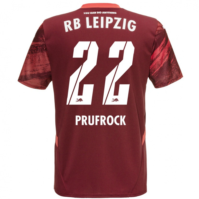 Danxen Børn Silas Prüfrock #22 Bourgogne Udebane Spillertrøjer 2024/25 Trøje T-Shirt
