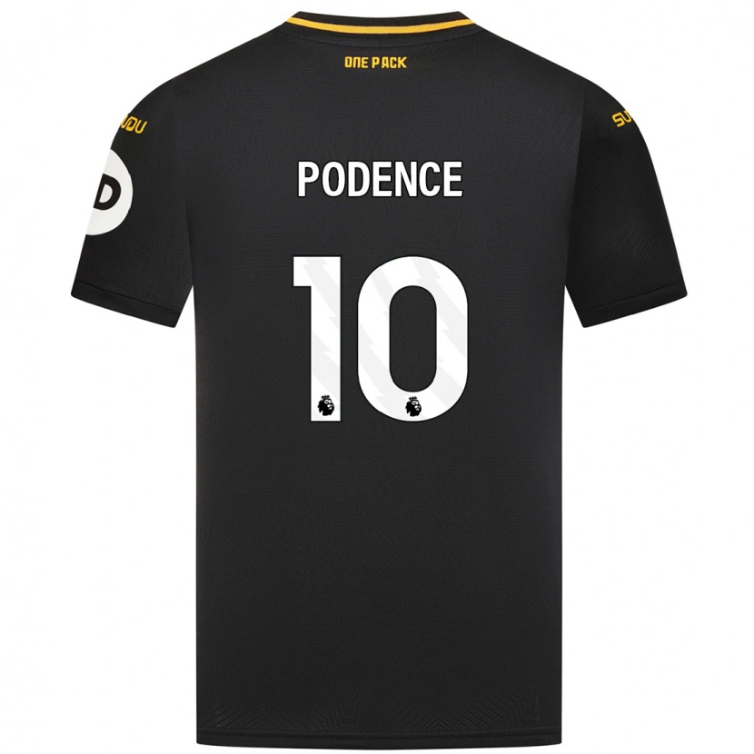 Danxen Børn Daniel Podence #10 Sort Udebane Spillertrøjer 2024/25 Trøje T-Shirt