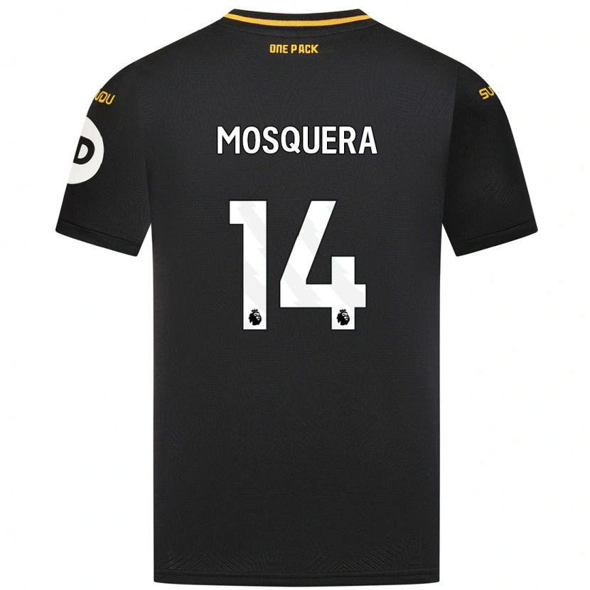 Danxen Børn Yerson Mosquera #14 Sort Udebane Spillertrøjer 2024/25 Trøje T-Shirt