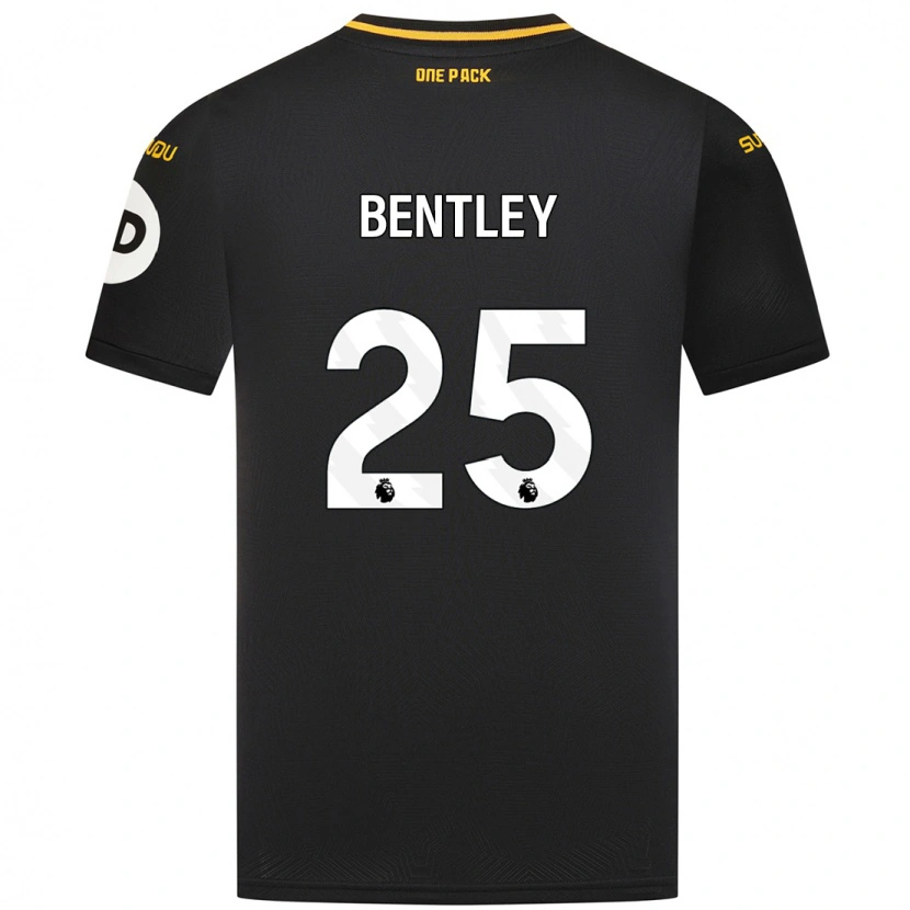 Danxen Børn Daniel Bentley #25 Sort Udebane Spillertrøjer 2024/25 Trøje T-Shirt