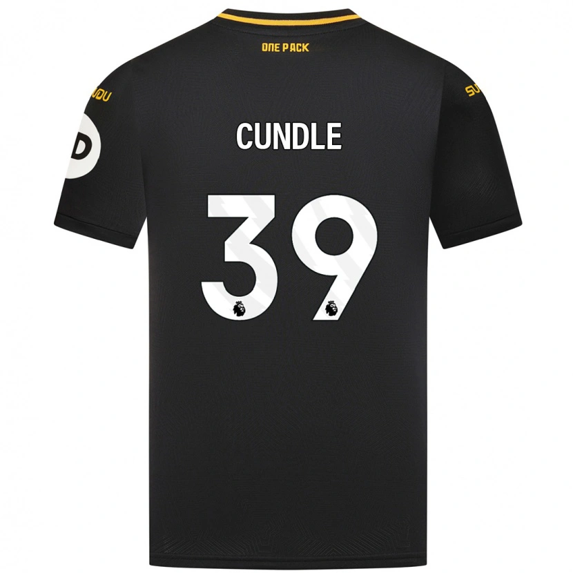 Danxen Børn Luke Cundle #39 Sort Udebane Spillertrøjer 2024/25 Trøje T-Shirt