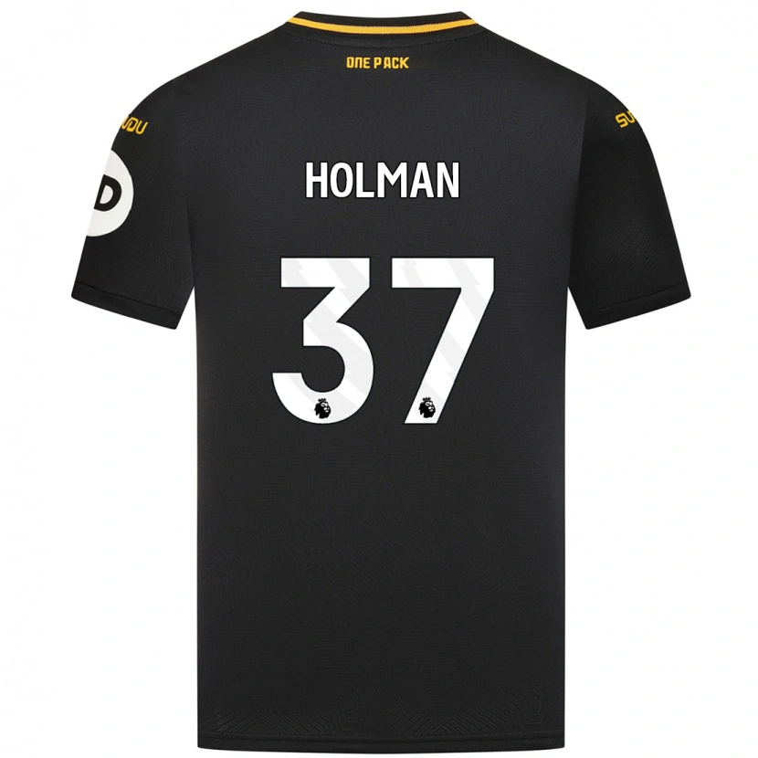 Danxen Børn Fletcher Holman #37 Sort Udebane Spillertrøjer 2024/25 Trøje T-Shirt