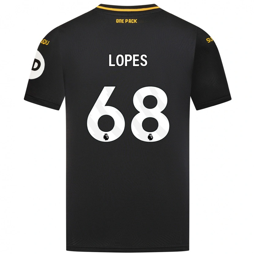Danxen Børn Leo Lopes #68 Sort Udebane Spillertrøjer 2024/25 Trøje T-Shirt