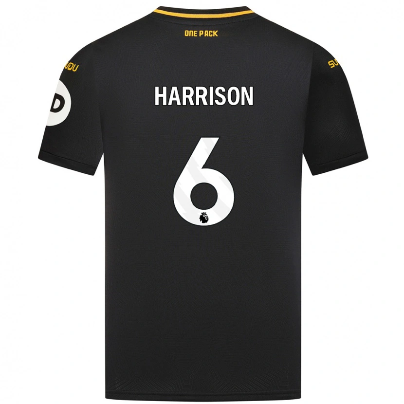 Danxen Børn Lexie Harrison #6 Sort Udebane Spillertrøjer 2024/25 Trøje T-Shirt