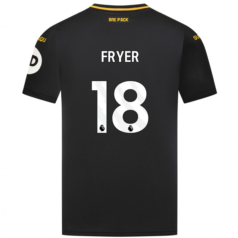Danxen Børn Hannah Fryer #18 Sort Udebane Spillertrøjer 2024/25 Trøje T-Shirt