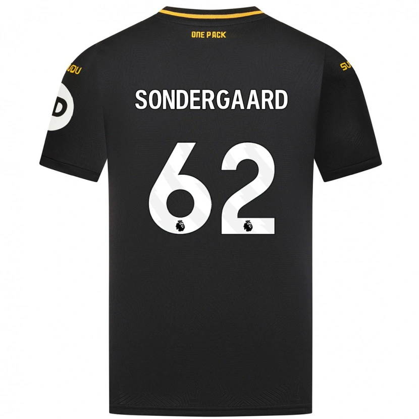 Danxen Børn Andreas Sondergaard #62 Sort Udebane Spillertrøjer 2024/25 Trøje T-Shirt
