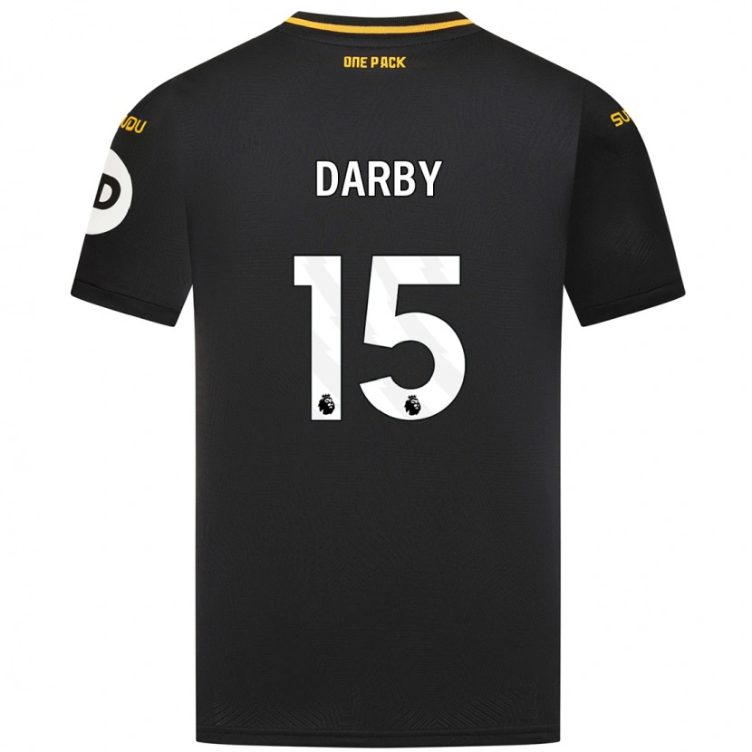 Danxen Børn Kelly Darby #15 Sort Udebane Spillertrøjer 2024/25 Trøje T-Shirt