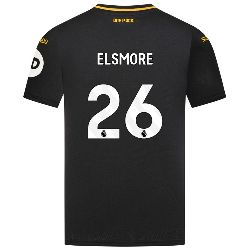Danxen Børn Ria Elsmore #26 Sort Udebane Spillertrøjer 2024/25 Trøje T-Shirt
