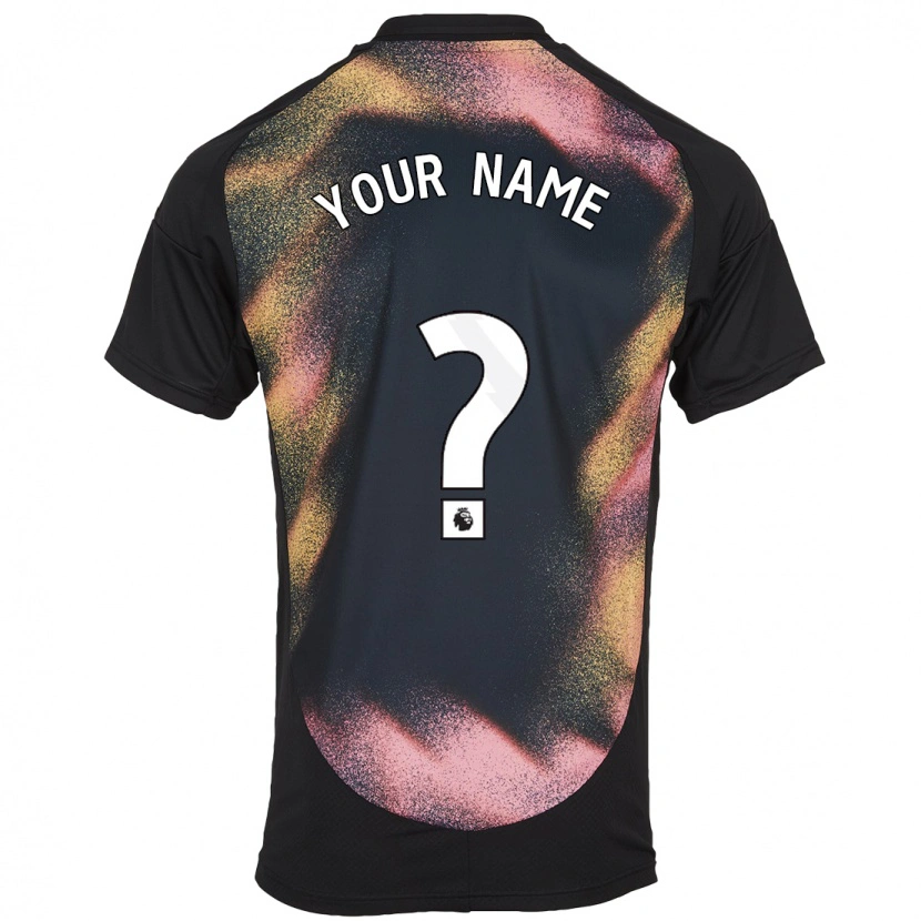 Danxen Børn Dit Navn #0 Sort Hvid Udebane Spillertrøjer 2024/25 Trøje T-Shirt