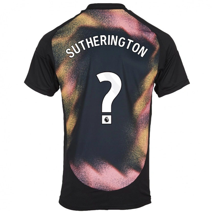 Danxen Børn Harry Sutherington #0 Sort Hvid Udebane Spillertrøjer 2024/25 Trøje T-Shirt