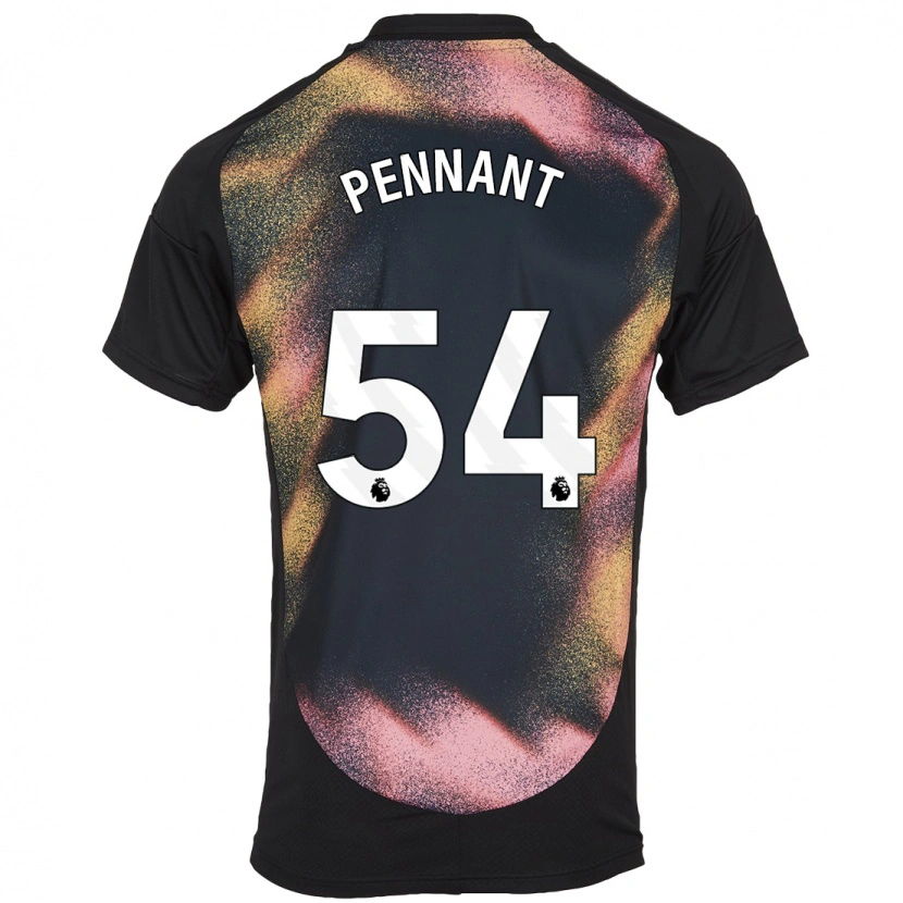 Danxen Børn Kian Pennant #54 Sort Hvid Udebane Spillertrøjer 2024/25 Trøje T-Shirt