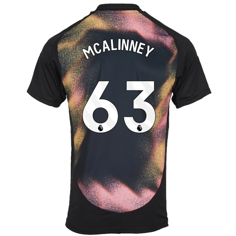 Danxen Børn Liam Mcalinney #63 Sort Hvid Udebane Spillertrøjer 2024/25 Trøje T-Shirt