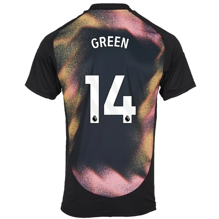 Danxen Børn Josie Green #14 Sort Hvid Udebane Spillertrøjer 2024/25 Trøje T-Shirt