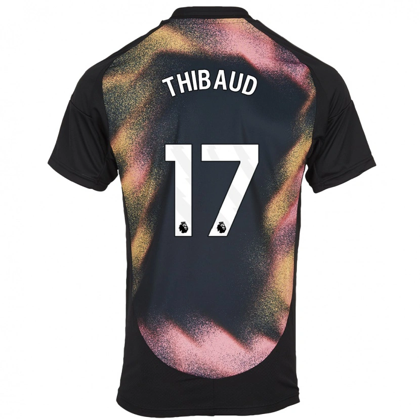 Danxen Børn Julie Thibaud #17 Sort Hvid Udebane Spillertrøjer 2024/25 Trøje T-Shirt