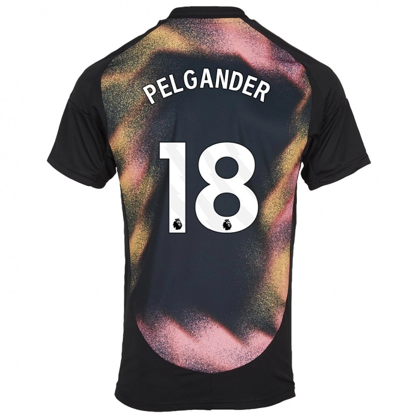 Danxen Børn Emilia Pelgander #18 Sort Hvid Udebane Spillertrøjer 2024/25 Trøje T-Shirt