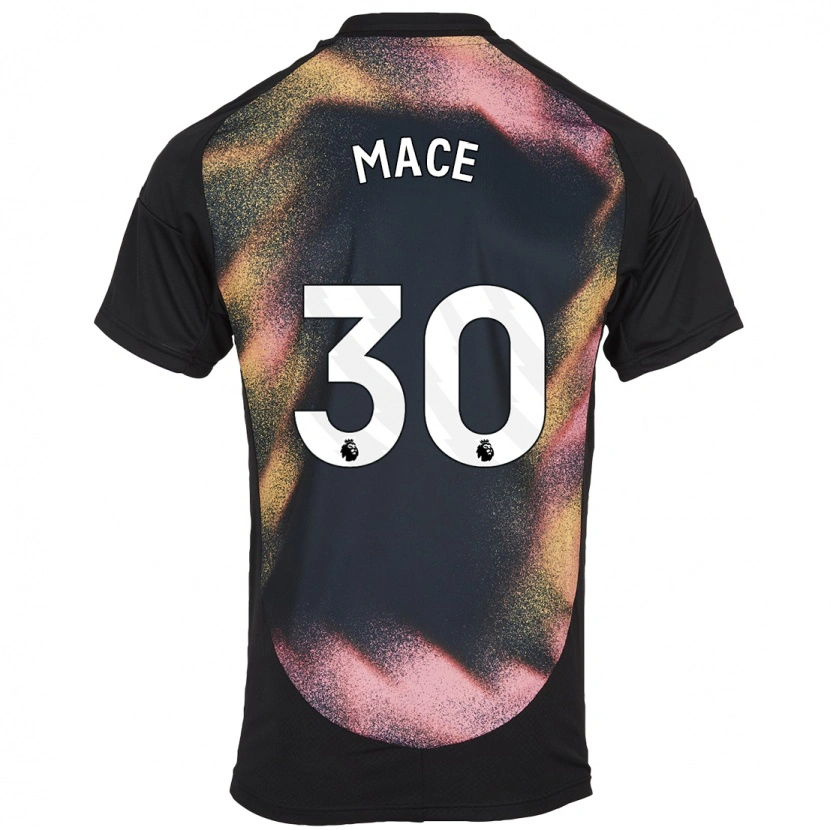 Danxen Børn Ruby Mace #30 Sort Hvid Udebane Spillertrøjer 2024/25 Trøje T-Shirt