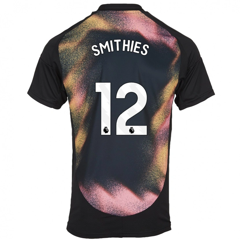 Danxen Børn Alex Smithies #12 Sort Hvid Udebane Spillertrøjer 2024/25 Trøje T-Shirt