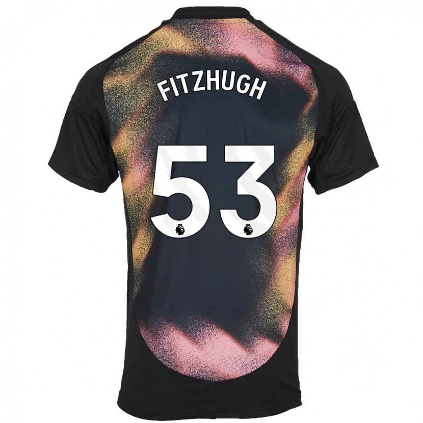 Danxen Børn Ethan Fitzhugh #53 Sort Hvid Udebane Spillertrøjer 2024/25 Trøje T-Shirt