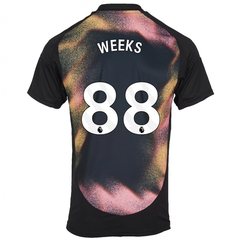 Danxen Børn Tyler Weeks #88 Sort Hvid Udebane Spillertrøjer 2024/25 Trøje T-Shirt