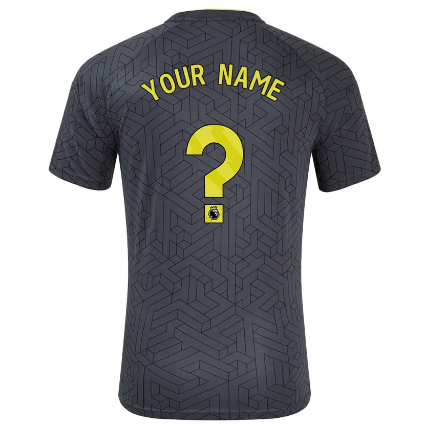 Danxen Børn Dit Navn #0 Sort Gul Udebane Spillertrøjer 2024/25 Trøje T-Shirt