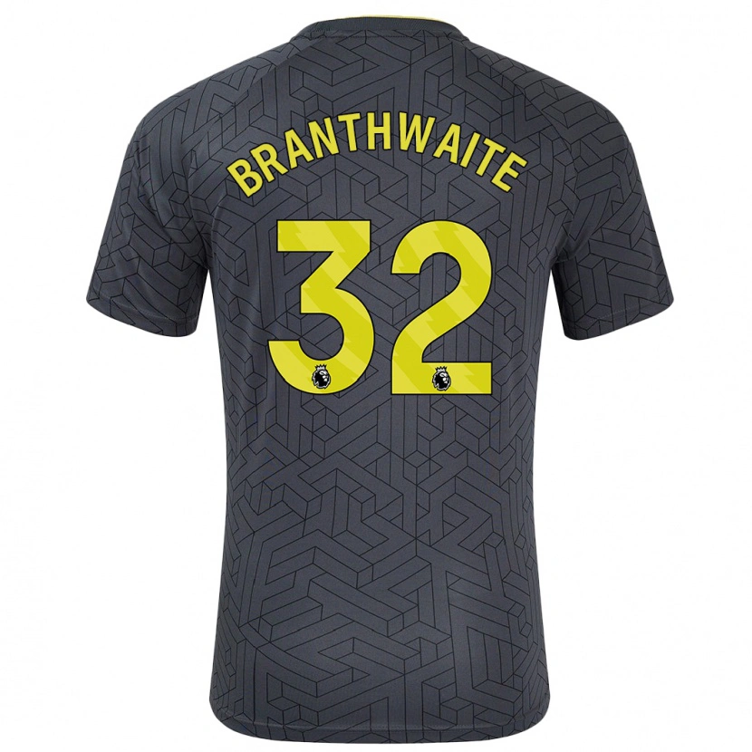 Danxen Børn Jarrad Branthwaite #32 Sort Gul Udebane Spillertrøjer 2024/25 Trøje T-Shirt