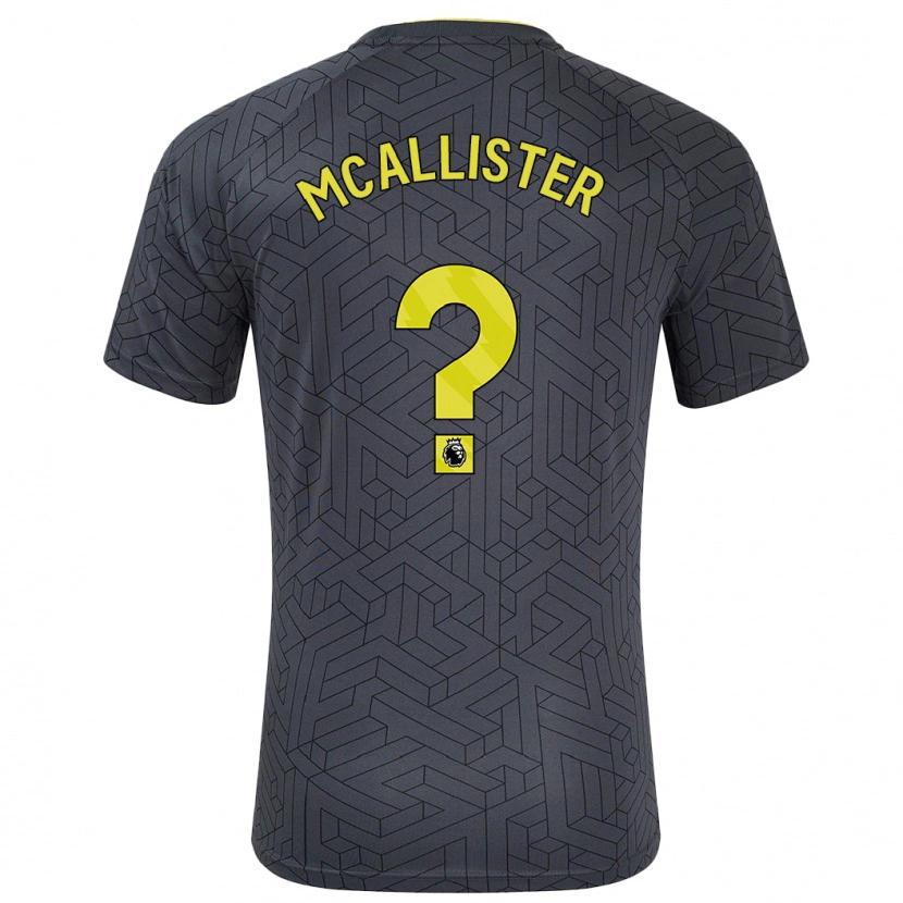 Danxen Børn Sean Mcallister #0 Sort Gul Udebane Spillertrøjer 2024/25 Trøje T-Shirt