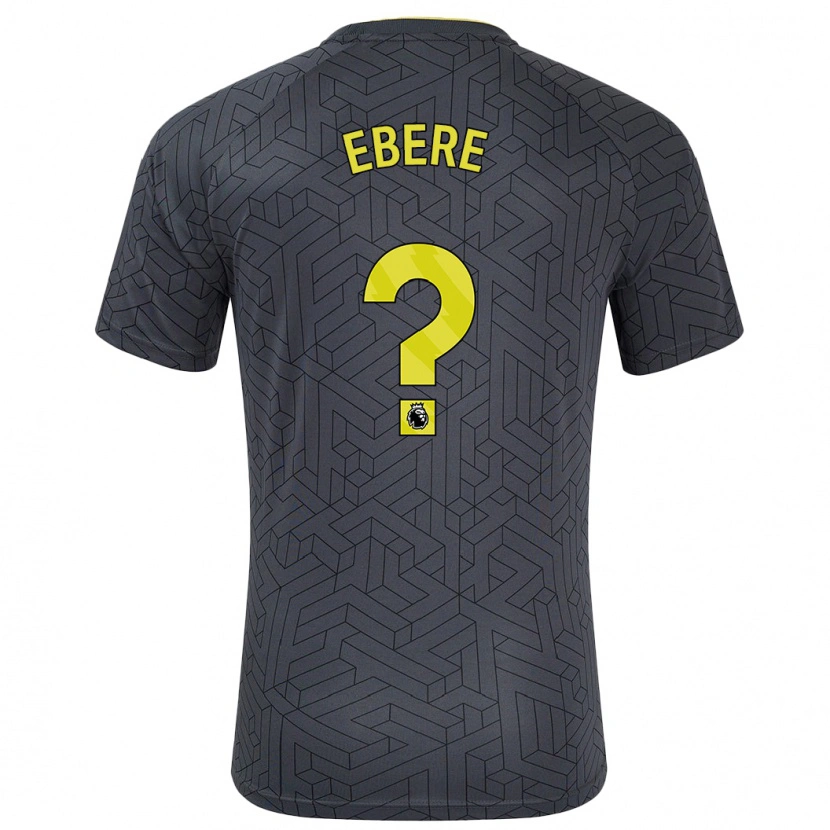 Danxen Børn Coby Ebere #0 Sort Gul Udebane Spillertrøjer 2024/25 Trøje T-Shirt