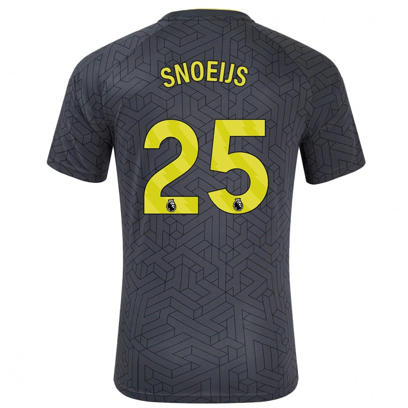 Danxen Børn Katja Snoeijs #25 Sort Gul Udebane Spillertrøjer 2024/25 Trøje T-Shirt