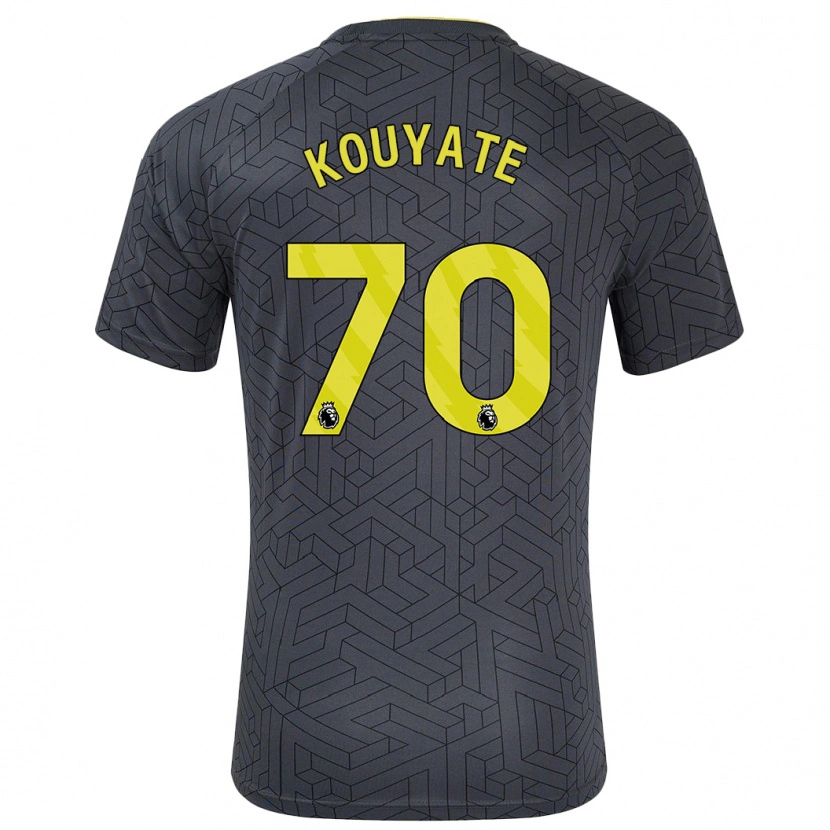 Danxen Børn Katia Kouyate #70 Sort Gul Udebane Spillertrøjer 2024/25 Trøje T-Shirt