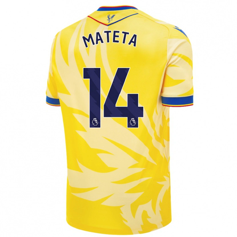 Danxen Børn Jean-Philippe Mateta #14 Gul Udebane Spillertrøjer 2024/25 Trøje T-Shirt