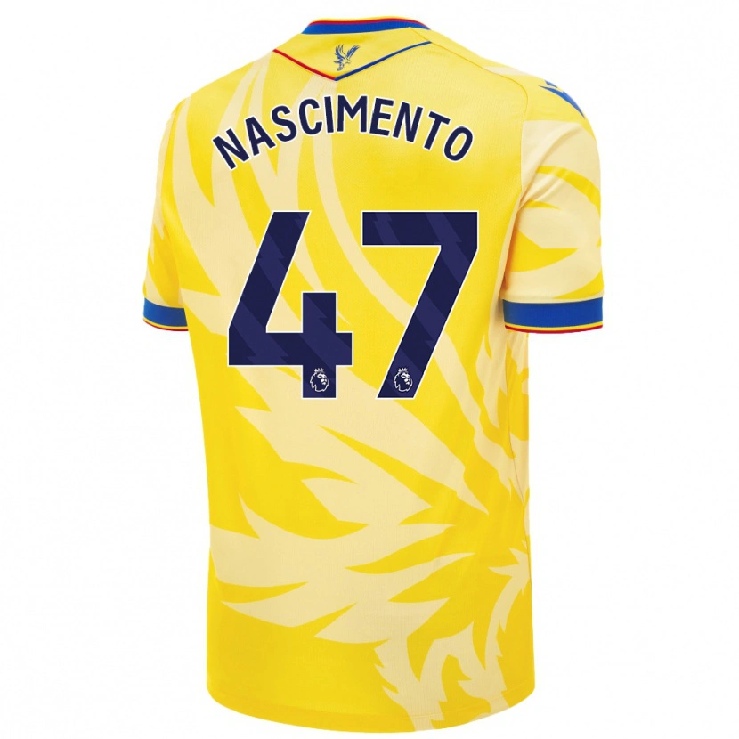 Danxen Børn Adler Nascimento #47 Gul Udebane Spillertrøjer 2024/25 Trøje T-Shirt