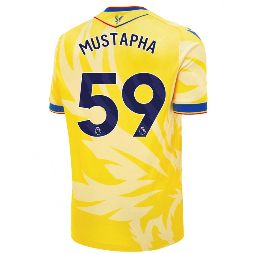 Danxen Børn Hindolo Mustapha #59 Gul Udebane Spillertrøjer 2024/25 Trøje T-Shirt