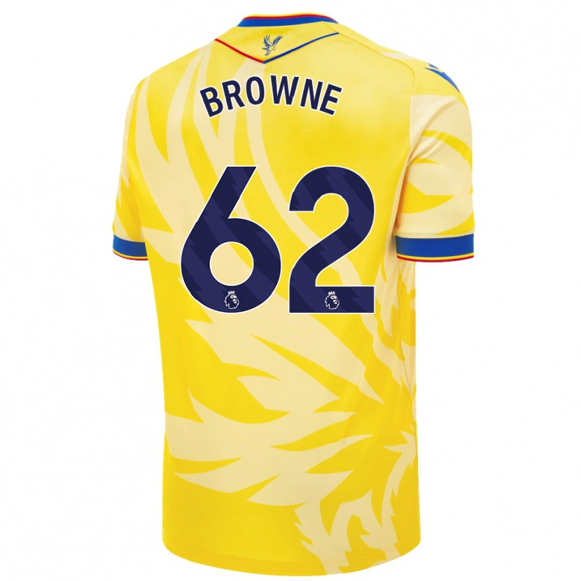 Danxen Børn Luke Browne #62 Gul Udebane Spillertrøjer 2024/25 Trøje T-Shirt