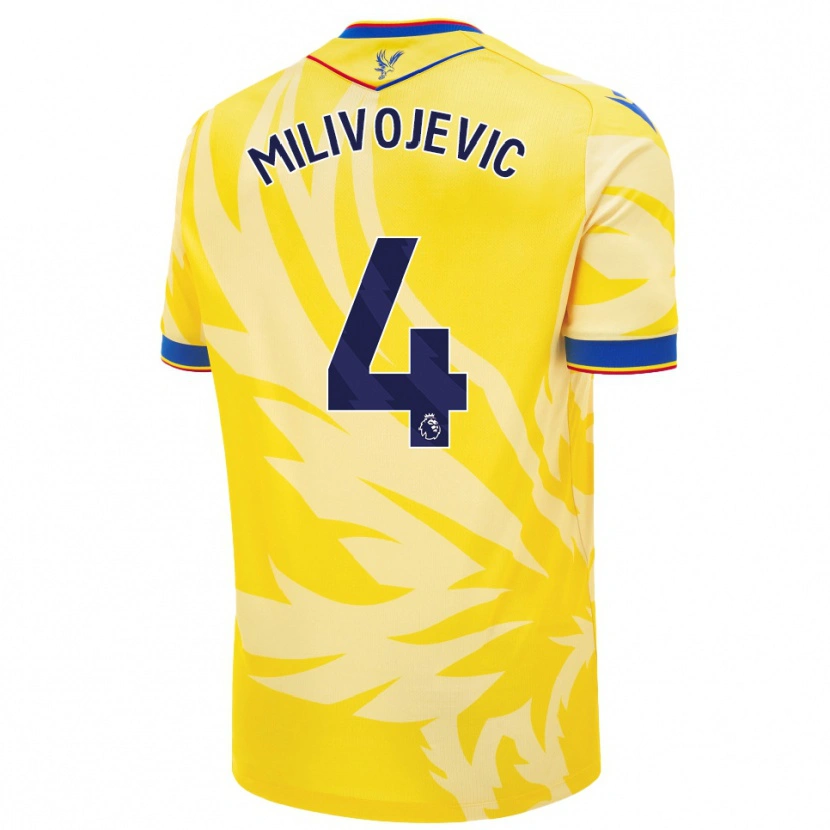 Danxen Børn Luka Milivojevic #4 Gul Udebane Spillertrøjer 2024/25 Trøje T-Shirt
